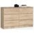 Comoda cu 6 sertare, PAL laminat, 120x40x77 cm, stejar sonoma