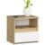Noptiera cu 1 sertar, PAL laminat 16mm, 40x35x40 cm, stejar artisan si alb