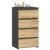 Comoda cu 4 sertare, PAL laminat 16mm, 40x35x74 cm, gri si stejar artisan