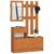 Set mobilier hol cu pantofar, oglinda, sertar si cuier metalic, PAL laminat, 90x25x170 cm, maro arin