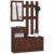 Set mobilier hol cu pantofar, oglinda, sertar si cuier metalic, PAL laminat, 90x25x170 cm, maro