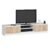 Comoda TV cu 2 usi si rafturi centrale, PAL laminat, 160x40x33 cm, alb si stejar sonoma
