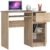 Birou computer PIKSEL, cu sertar, dulap si raft pentru tastatura, dreapta, 90x50x77 cm, stejar sonoma