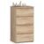 Comoda cu 4 sertare, PAL laminat 16mm, 40x35x74 cm, stejar sonoma