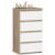 Comoda cu 4 sertare, PAL laminat 16mm, 40x35x74 cm, stejar sonoma si alb