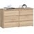 Comoda cu 6 sertare, PAL laminat, 100x35x57 cm, stejar sonoma
