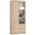 Dulap cu usa, 2 sertare si 7 rafturi, PAL laminat 16 mm, 80x35x180 cm, sonoma
