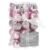 Set globuri de Craciun, 30 bucati, 3 modele, 3cm, roz