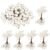 Set decorativ ramuri cu merisoare rosii artificiale inghetate, 15 cm, 200 boabe, alb