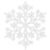 Decoratiune brad fulg de zapada, set 12 bucati, 9-10cm, alb