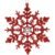 Decoratiune brad fulg de zapada cu cristal, set 2 bucati, 12cm, rosu