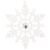 Decoratiune brad fulg de zapada cu cristal, set 2 bucati, 12cm, alb