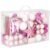 Set globuri si decoratiuni de Craciun, 101 piese, diverse dimensiuni, alb roz