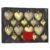 Set globuri decorative in forma de inima, 16 bucati, plastic, 4-7 cm, auriu