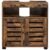 VASAGLE Dulap baie lavoar cu 2 usi tip jaluzea, raft reglabil, 60x30x63 cm, maro rustic
