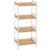 SONGMICS Raft din bambus cu 4 nivele reglabile, pentru bucatarie sau baie, 32x45x111 cm, alb si maro