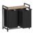 VASAGLE Cos de rufe, 2 compartimente, saci de rufe detasabili, raft, cadru metalic, 2x46L, 73x33x72 cm, maro si negru