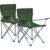 SONGMICS Set 2 scaune pliabile camping cu suport bauturi, husa transport, 52x84x81 cm, 120 kg, verde