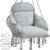 SONGMICS Scaun suspendat tip hamac cu perna groasa, stil scandinav, cadru metalic, include lant si carabiniera, 120 kg, gri