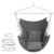 SONGMICS Fotoliu suspendat tip hamac cu 2 perne, lant si carabiniera incluse, 150×128 cm, gri inchis