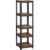 SONGMICS Etajera 5 rafturi ajustabile, structura metalica, stil industrial, MDF, 37x37x150 cm, maro si negru