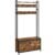 VASAGLE Cuier cu dulap de depozitare pantofi, cadru din otel, stil industrial, 32x85x180cm, maro rustic