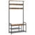VASAGLE Cuier hol cu banca si raft pantofi, 9 carlige, cadru metalic, stil industrial, 85x30x181 cm, maro rustic