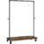 SONGMICS Suport haine pe roti, cu bara si raft inferior, stil industrial, 104x40x162 cm, negru
