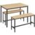 VASAGLE Masa de bar cu 2 banci, design industrial, 110x70x75 cm, stejar natur