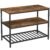 VASAGLE Raft de bucatarie tip insula, cadru de otel cu 3 nivele, stil industrial, 60x120x90cm, maro