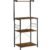 VASAGLE Raft de bucatarie cu spatiu pentru cuptorul cu microunde, 4 rafturi, otel, industrial, 40x54x134cm, maro retro si negru