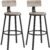 VASAGLE Set de 2 scaune de bar inalte cu spatar, cadru din otel, industrial, 54x99cm, gri stejar