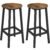 VASAGLE Set 2 scaune bar inalte, sezut rotund, cadru din otel, inaltime 65 cm, stil industrial, maro rustic si negru