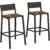 VASAGLE Set 2 scaune de bar, inalte cu spatar, cadru metalic, sezut MDF, industrial, 51x43x97cm, maro rustic si negru