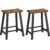 VASAGLE Set 2 scaune bar cu sezut curbat, cadru metalic, 46x33x60 cm, maro rustic