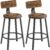 VASAGLE Set de 2 scaune de bar inalte cu spatar, cadru din otel, industrial, 51x89cm, maro rustic