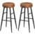 VASAGLE Set 2 scaune bar Ekho, tapitate PU, inaltime sezut 76 cm, 52×76 cm, maro caramel