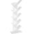 VASAGLE Biblioteca de podea cu 8 etaje, cu rafturi din lemn in forma V, 25x141x50cm, alb