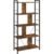 VASAGLE Biblioteca din lemn cu 5 nivele, stil industrial, 30x74x150cm, maro rustic