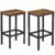 VASAGLE Set 2 scaune bar inalte, sezut dreptunghiular, cadru din otel, 40x30x65cm, stil industrial, maro rustic si negru