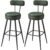 VASAGLE set 2 scaune de bar rotative 360°, cu spatar, inaltime 101 cm, piele sintetica, cadru otel, stil modern, verde