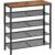 VASAGLE Raft de pantofi, 5 niveluri, rafturi reglabile din plasa, metal, stil industrial, 75x28x93cm, maro vintage negru