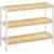 SONGMICS Raft de depozitare din bambus, cu 3 niveluri, 26x70x55cm, alb si maro