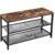 VASAGLE Raft pentru pantofi, cu 2 nivele, metal, 80x30x44cm, stil industrial, maro rustic si negru