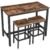 VASAGLE Set masa de bar cu 2 scaune, cadru din otel, blat lemn, stil industrial, 120x60x90cm, maro rustic