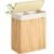 SONGMICS Cos rufe din bambus cu 2 compartimente, sac detasabil, 100 litri, 52x32x61 cm, maro natur