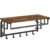 VASAGLE Cuier de perete cu raft de depozitare, 5 carlige detasabile, 30x66x27cm, maro rustic si negru