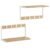 VASAGLE Set 2 cuiere cu rafturi perete, PAL si otel, 50x24x27 cm, stejar, alb