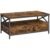 VASAGLE Masuta cafea cu 2 sertare si compartiment deschis, structura metalica, stil industrial, 100x55x45 cm, maro rustic