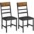 VASAGLE Set 2 scaune de living, tapitate, cu spatar, stil industrial, 43x43x96 cm, maro rustic si negru